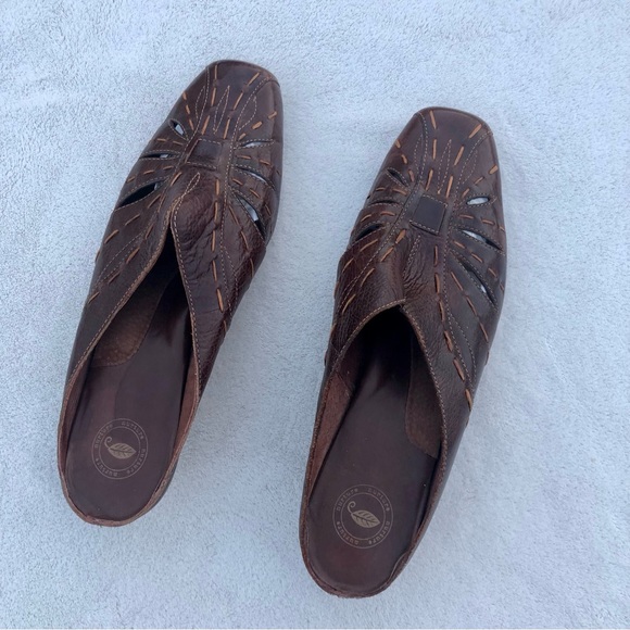 Nurture Lafayette Brown Leather Mules Slip-On Shoes Size 10 - Picture 1 of 10